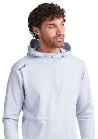 PING Haldon Hooded Fleece pánska mikina, pearl grey