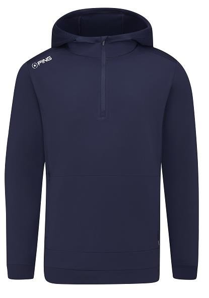PING Haldon Hooded Fleece pánska mikina, tmavomodrá