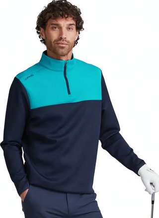 PING Kinver pánska mikina, navy/turquoise