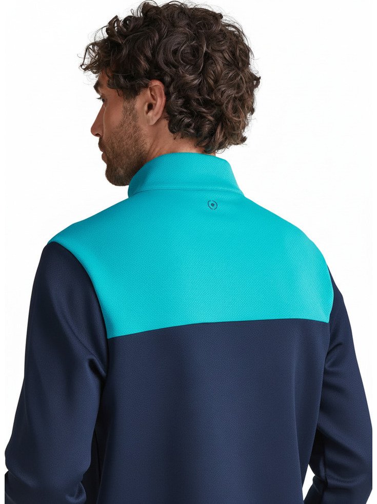 PING Kinver pánska mikina, navy/turquoise