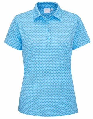PING Aeria Printed dámske polo, azure geo