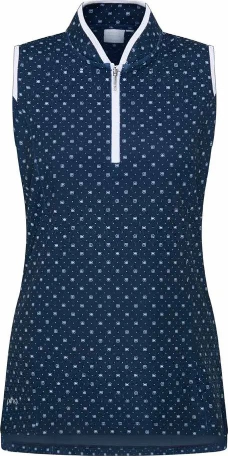 PING Penola Printed Sleeveless dámske polo, micro monogram