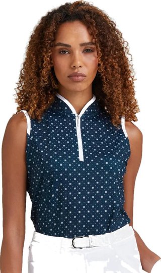 PING Penola Printed Sleeveless dámske polo, micro monogram