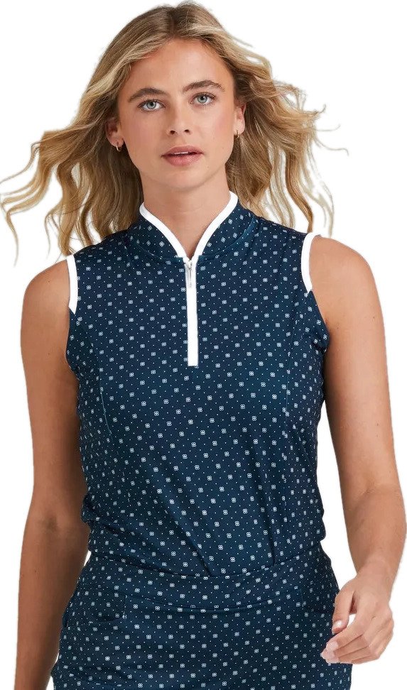 PING Penola Printed Sleeveless dámske polo, micro monogram
