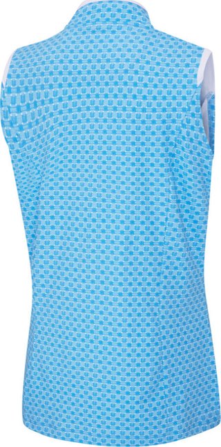 PING Penola Printed Sleeveless dámske polo, azuro geo