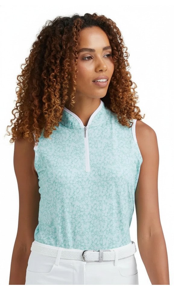 PING Penola Printed Sleeveless dámske polo, splash