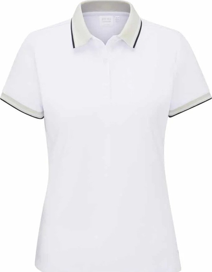 PING Viviana Tipped dámske polo, white/pebble