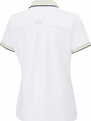 PING Viviana Tipped dámske polo, white/pebble