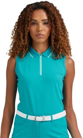 PING Eben Sleeveless dámske polo, tyrkysové