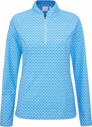 PING Arwen Printed Longsleeve dámske polo, azure geo