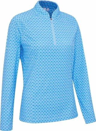 PING Arwen Printed Longsleeve dámske polo, azure geo