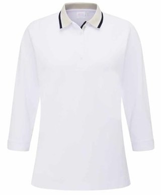 PING Alicia dámske polo, biela/pebble