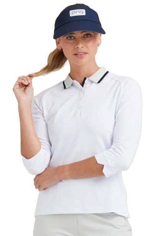 PING Alicia dámske polo, biela/pebble
