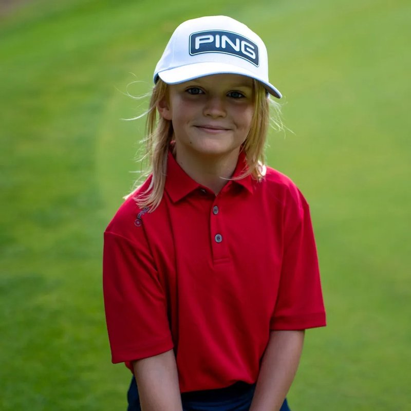 PING Lindum Junior detské polo, rich red