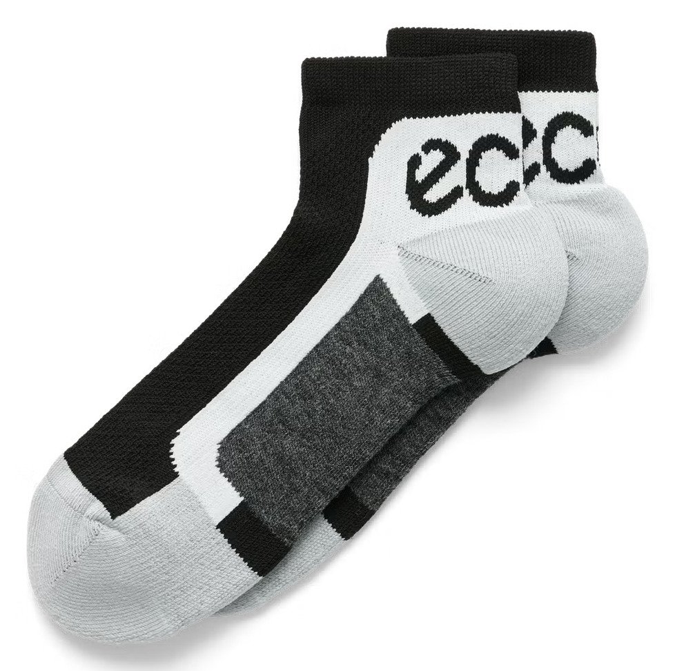 Ecco Tech Sporty Ankle-Cut ponožky, čierno/biele