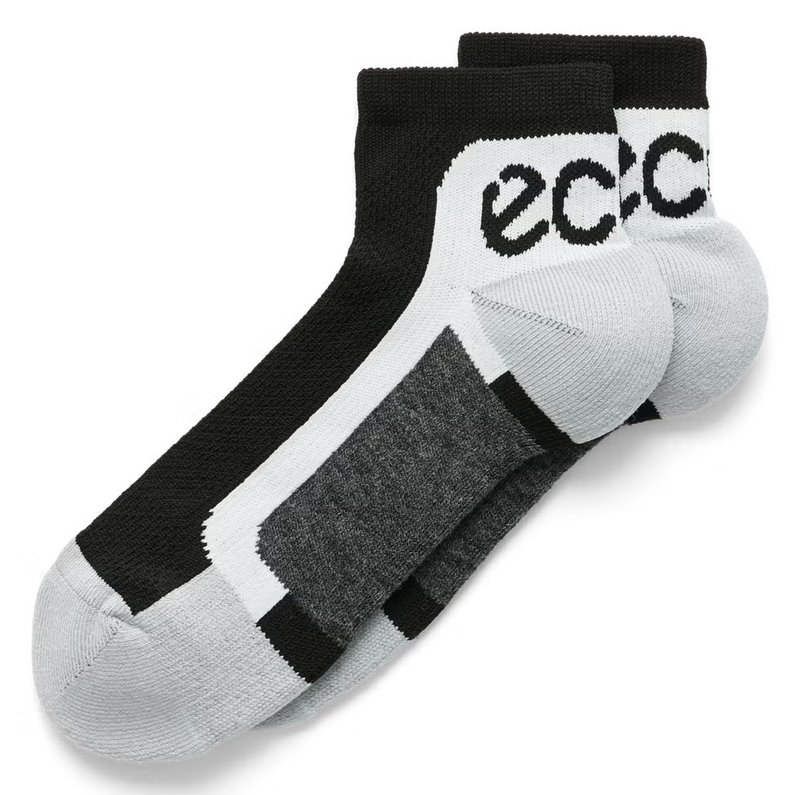 Ecco Tech Sporty Ankle-Cut ponožky, čierno/biele
