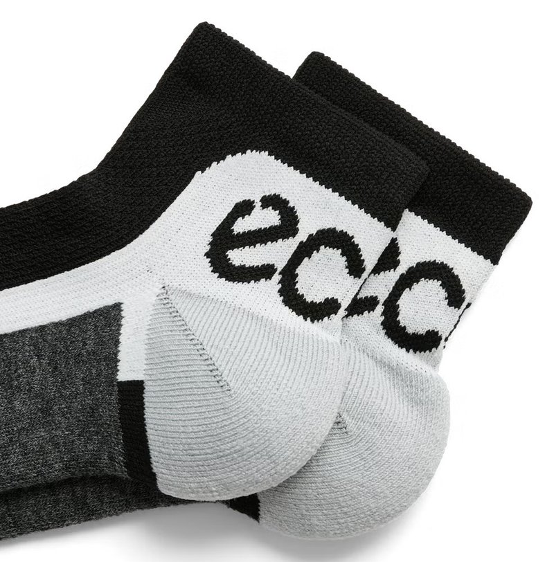 Ecco Tech Sporty Ankle-Cut ponožky, čierno/biele