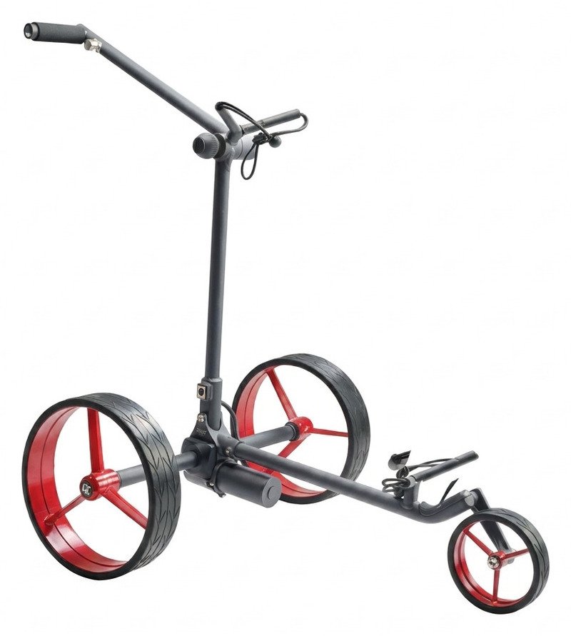 Davies Caddy SMART DHC elektrický vozík, čierna/červené kolesá