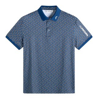 J.Lindeberg Tour Tech Print pánske polo, ladder estate navy