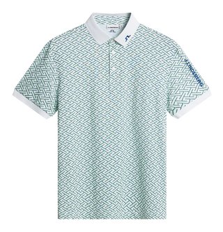 J.Lindeberg Tour Tech Print pánske polo, ladder white bay