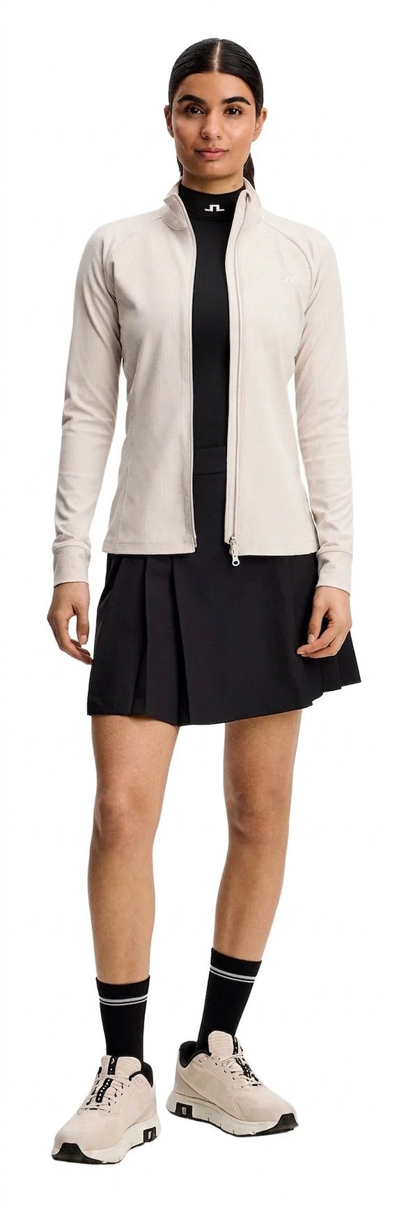 J.Lindeberg Mel Rib Mid Layer dámska mikina, Moonbeam
