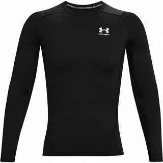 Under Armour HeatGear pánske kompresné tričko s dlhým rukávom, čierno/biele
