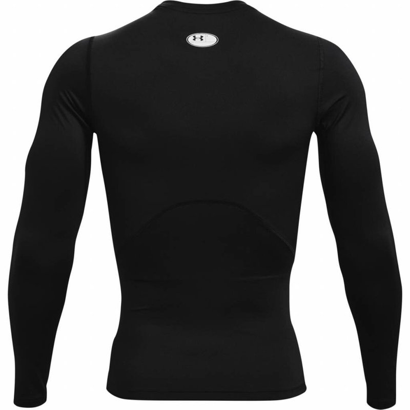 Under Armour HeatGear pánske kompresné tričko s dlhým rukávom, čierno/biele