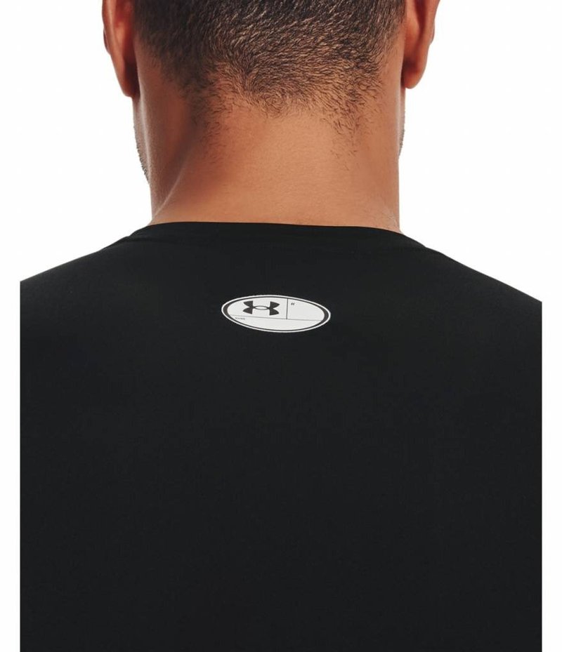 Under Armour HeatGear pánske kompresné tričko s dlhým rukávom, čierno/biele