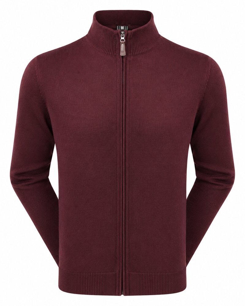 FootJoy drirelease Full-Zip Lined pánsky sveter, port