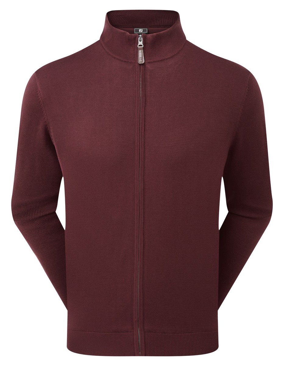 FootJoy drirelease Full-Zip Lined pánsky sveter, vínový