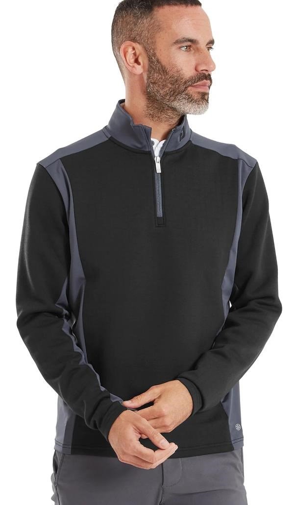FootJoy ThermoSeries Blocked Midlayer pánska mikina, čierna/charcoal