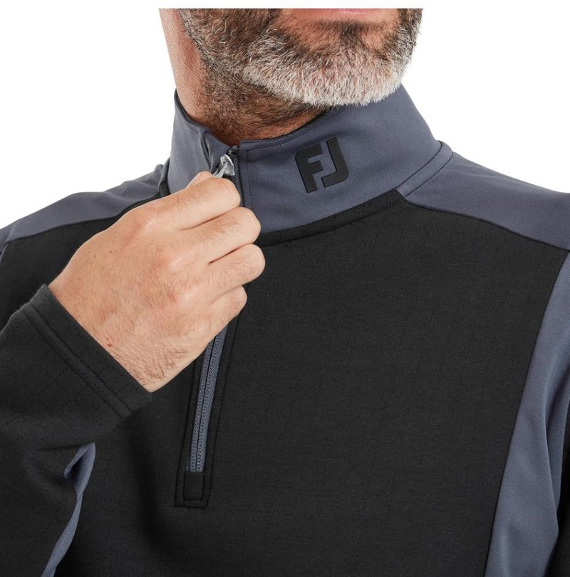 FootJoy ThermoSeries Blocked Midlayer pánska mikina, čierna/charcoal