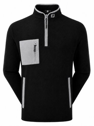 FootJoy Polar Fleece Chill-Out pánska mikina, čierna/sivá
