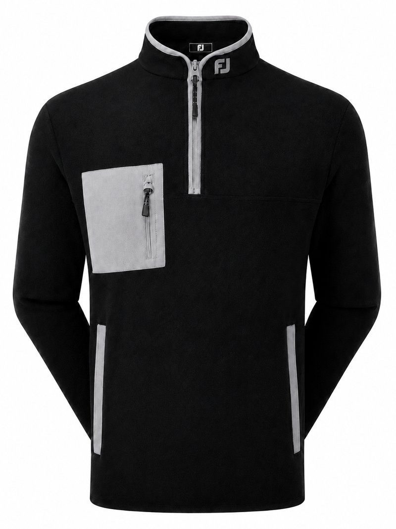 FootJoy Polar Fleece Chill-Out pánska mikina, čierna/sivá