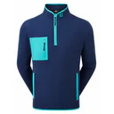 FootJoy Polar Fleece Chill-Out pánska mikina, navy/lake blue