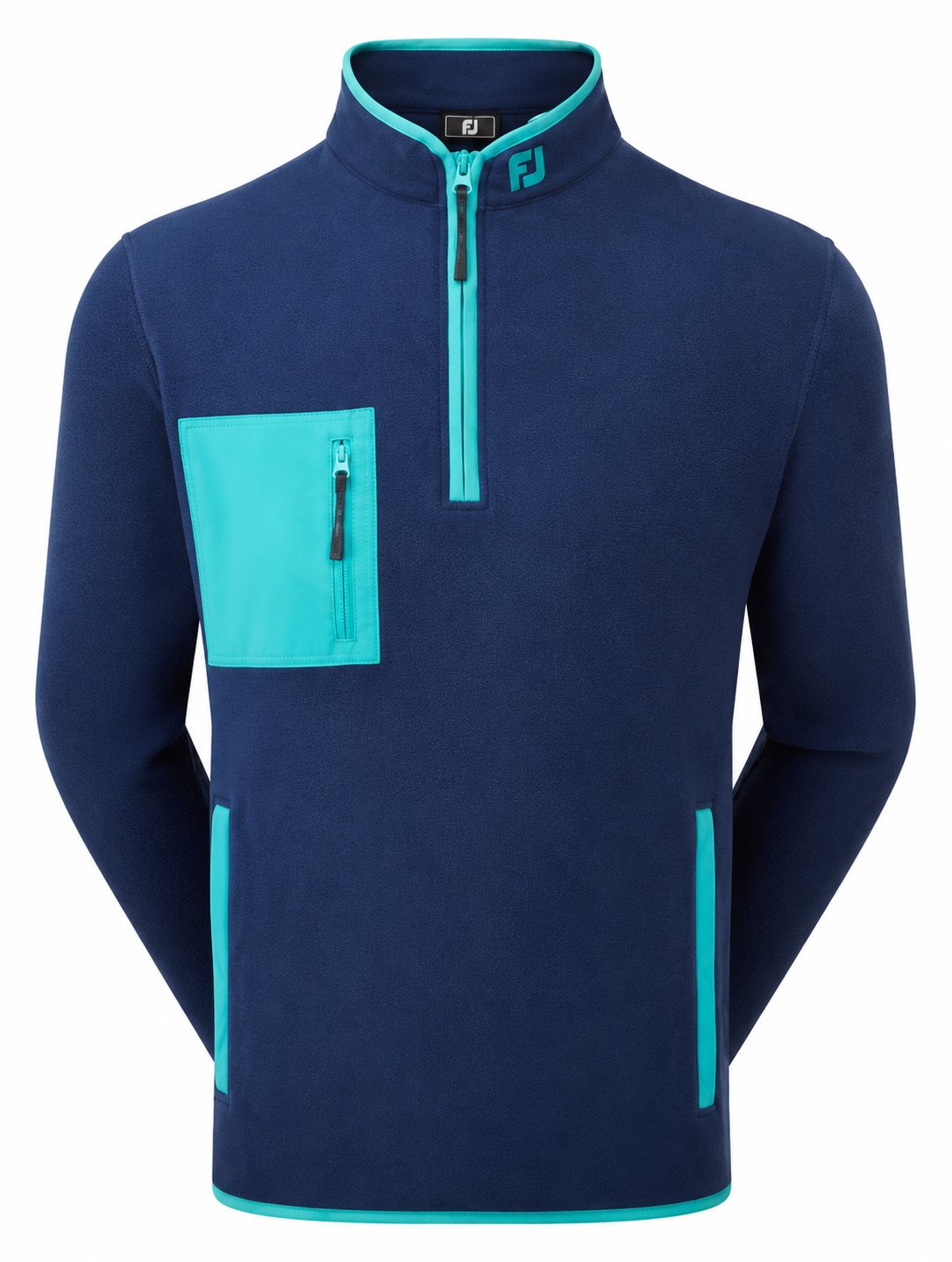 FootJoy Polar Fleece Chill-Out pánska mikina, navy/lake blue