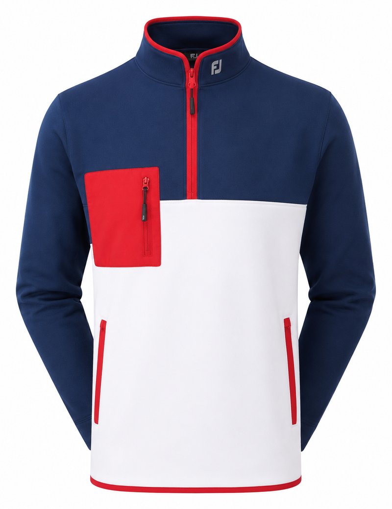 FootJoy Polar Fleece Chill-Out pánska mikina, navy/white/red