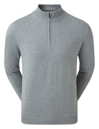 FootJoy drirelease Half-Zip Lined pánsky sveter, port heather grey