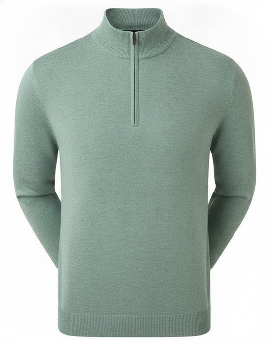 FootJoy drirelease Half-Zip Lined pánsky sveter, heather olive