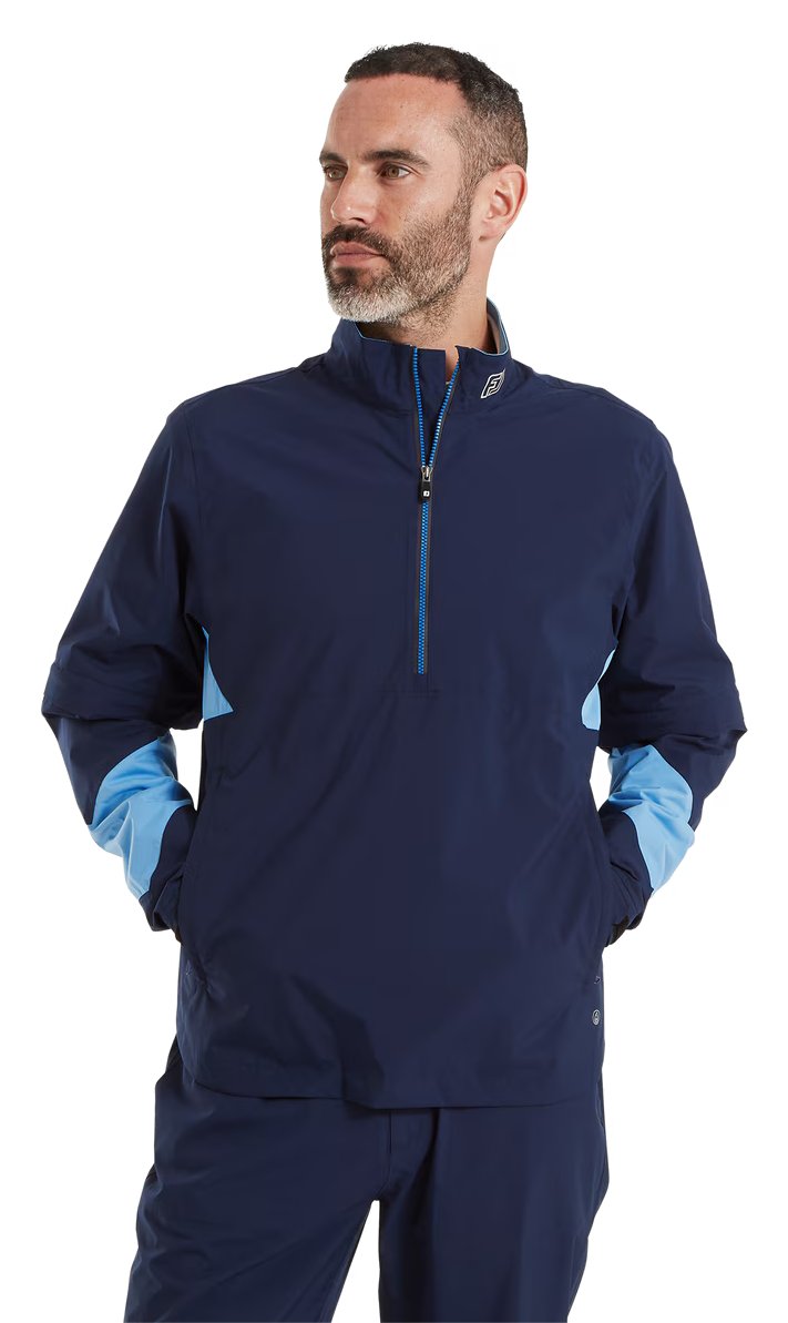 FootJoy HydroLite X Short Sleeve Rain pánska košeľa do dažďa, navy/stredne modrá