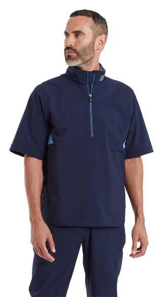 FootJoy HydroLite X Short Sleeve Rain pánska košeľa do dažďa, navy/stredne modrá