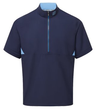 FootJoy HydroLite X Short Sleeve Rain pánska košeľa do dažďa, navy/stredne modrá