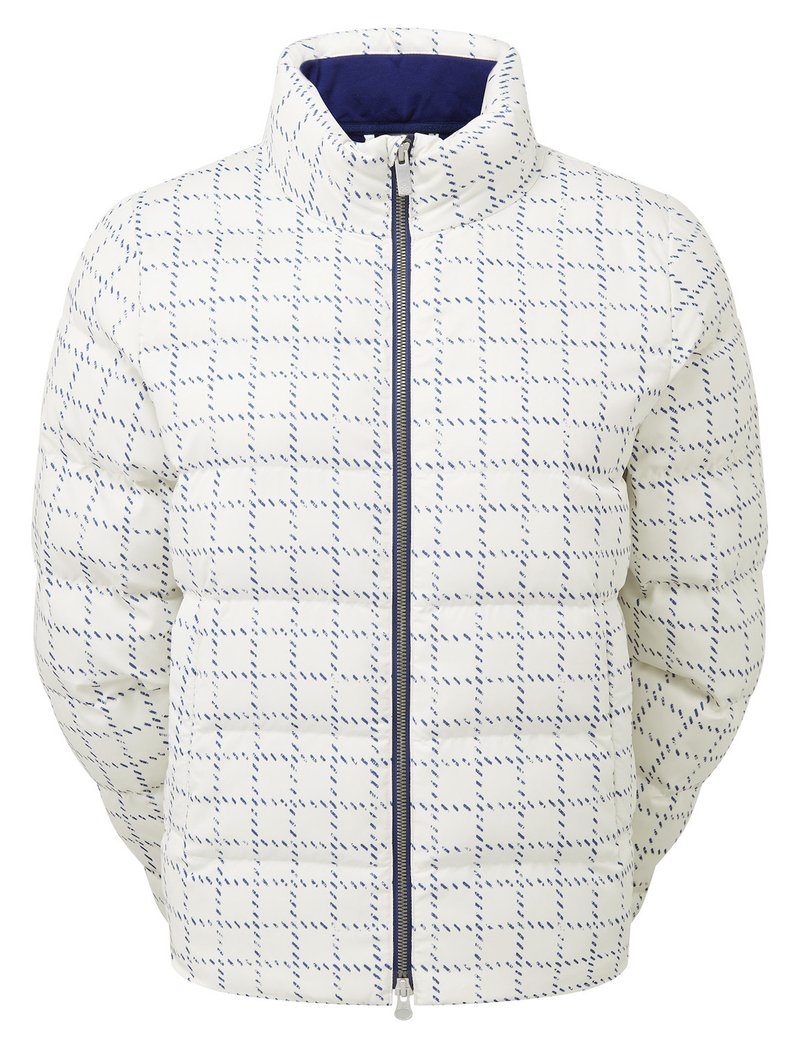 FootJoy ThermoSeries Insulated dámska bunda, off white/navy distressed plaid
