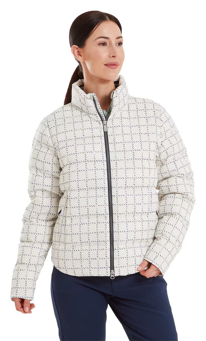 FootJoy ThermoSeries Insulated dámska bunda, off white/navy distressed plaid