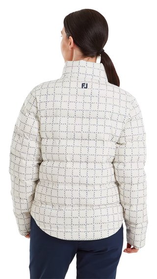 FootJoy ThermoSeries Insulated dámska bunda, off white/navy distressed plaid