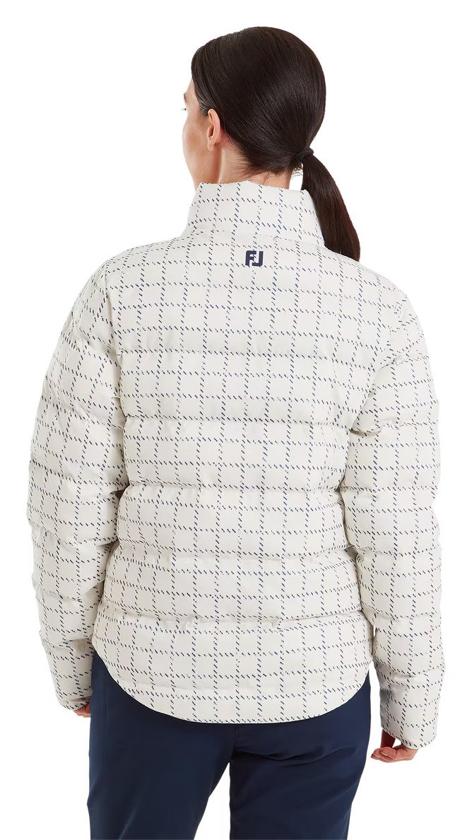 FootJoy ThermoSeries Insulated dámska bunda, off white/navy distressed plaid