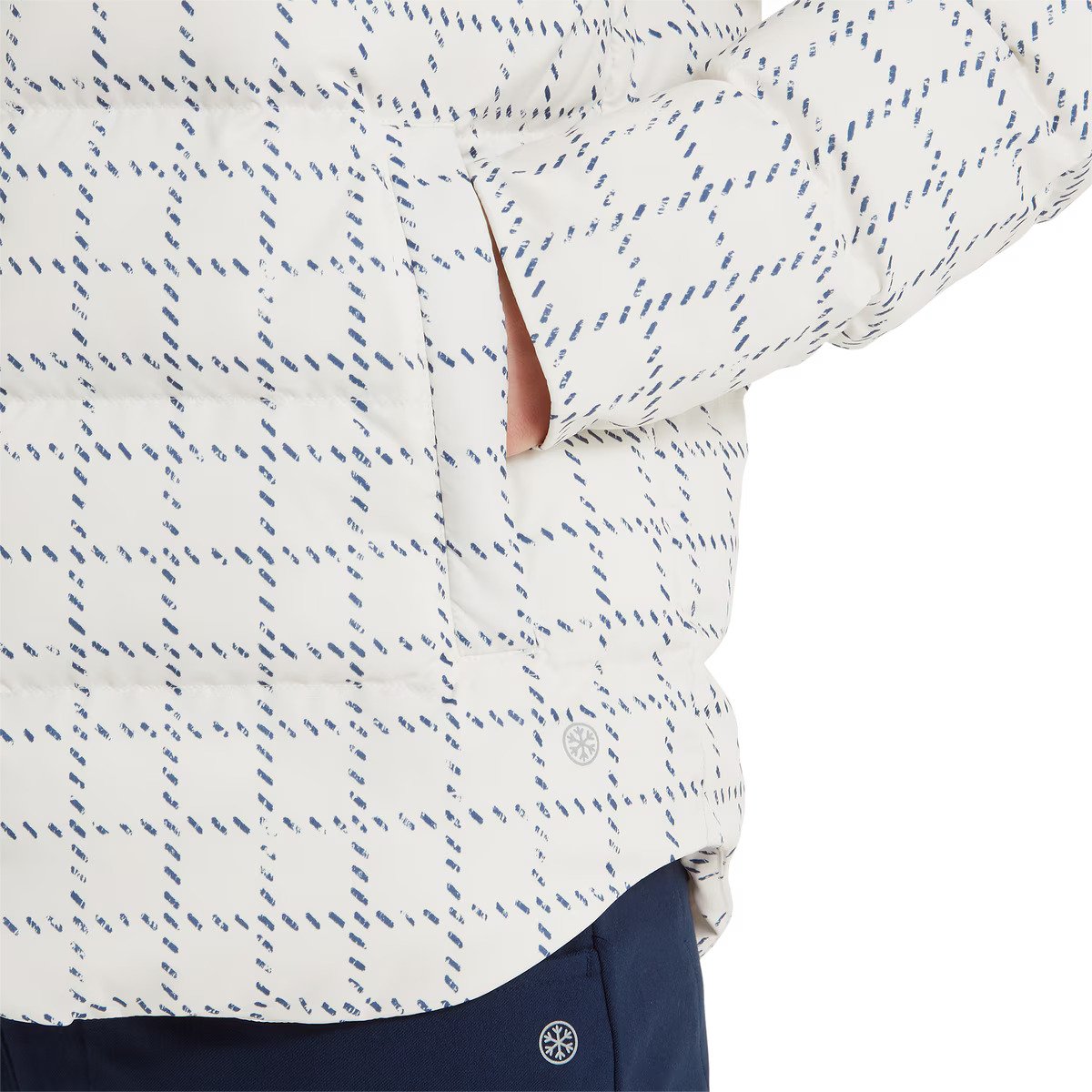 FootJoy ThermoSeries Insulated dámska bunda, off white/navy distressed plaid