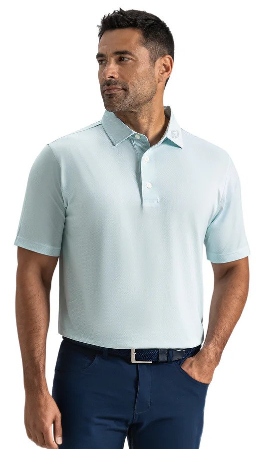 FootJoy Heritage Logo Lisle pánske polo, white/mint julep