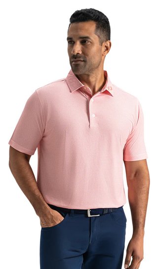 FootJoy Heritage Logo Lisle pánske polo, bielo/broskyňové