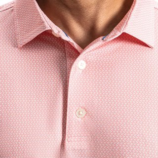 FootJoy Heritage Logo Lisle pánske polo, bielo/broskyňové